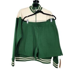 Reformation Aline Zip Two Piece in Verdant/Almond Size Large New With Tags!